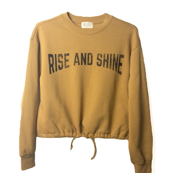 URBAN NATION Tops - URBAN NATION Desert Sunset Drawstring Crop Sweater